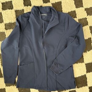Mandala Navy Full-Zip Scrub Jacket